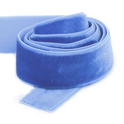 Бархатная лента эластичная 18 мм. голубая
