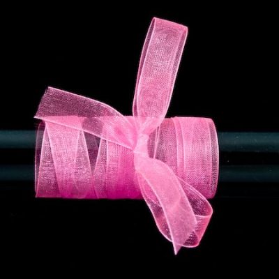 Органза 10 мм. ярко-розовая