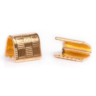 Концевик-зажим для шнура текстурный 7 мм. золот.