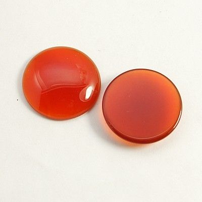 Агат красный - кабошон круглый, 14x2.5 мм.