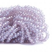Бусина - рондель граненая светло-сиреневая, 2,5х2 мм.