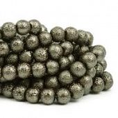 Бусина стеклянная "Метеорит" золотисто-коричневая - шар, 8 мм.