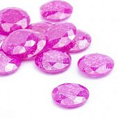 Стразы фуксия с эффектом кракле "Круг", 12x3.5 мм.
