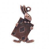 Подвеска "Карточный кролик" медн.