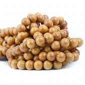 Экзотическое дерево светло-коричневое - бусина шар, 12 мм.