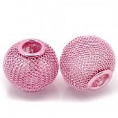 Бусина PNDR "Сеточка" 20х17 мм. розовая
