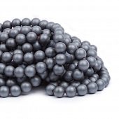 Гематит немагнитный матовый серый - бусина шар, 8 мм.
