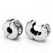 Бусина-стоппер PNDR "Белые кристаллы"