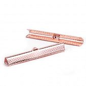 Зажим для ленты 45 мм. роз. золот. текстурный