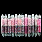 Декор, 12 штук для эпоксидной смолы, нейл-арта, скрапбукинга, бело-розовый