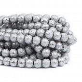 Бусина стеклянная "Метеорит" серая - шар, 8 мм.