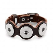 Браслет кожаный Chunk кофейный на пряжке