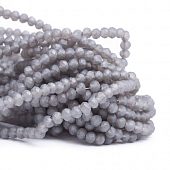 Бусина - рондель граненая серая #2, 3х2 мм.