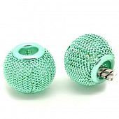 Бусина PNDR "Сеточка" 14х12 мм. мятная