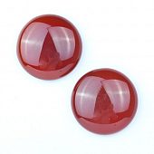 Агат красный - кабошон круглый, 25x6 мм.