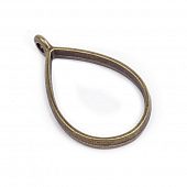 Кулон-контур "Капля" античная бронза