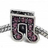 Бусина PNDR "Нотки" пурпурная