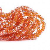 Бусина - рондель граненая оранжевая, 2,5х2 мм.