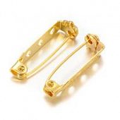 Основа для броши "Булавка с замком" 27 мм. золот.