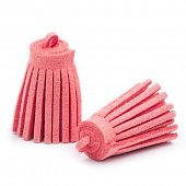 Подвеска - кисть замшевая светло-коралловая, 30х12 мм.