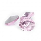 Стразы розовые "Риволи", 12 мм.