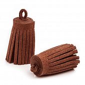 Подвеска - кисть замшевая тирамису, 30х12 мм.