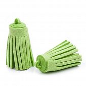 Подвеска - кисть замшевая лайм, 30х12 мм.