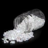 Стеклянная крошка прозрачная с перламутровым эффектом, 3-7 мм.