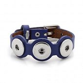 Браслет кожаный Chunk синий на пряжке