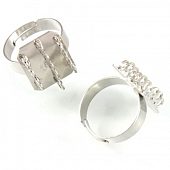 Основа для кольца "Платформа с петельками" (ник.)