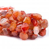 Сердолик граненый - бусина, 15-19 х 28-26 мм.