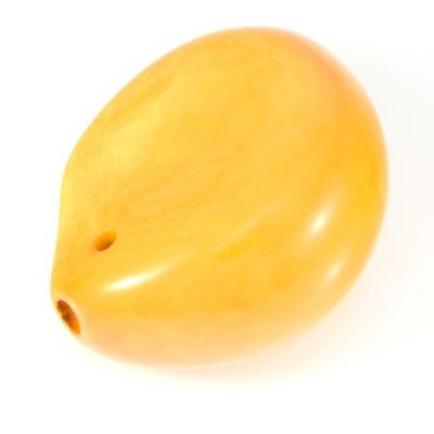 Бусина - Цельный орех с 2-мя отверстиями желтая