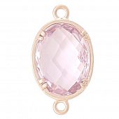 Коннектор "CRYSTALS" светло-розовый овал