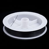 Тросик ювелирный (струна) черный 0,5 мм. (35 метров)