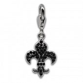 Подвеска с замком лобстером "Черная лилия"
