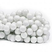 Бусина стеклянная глазурованная белая - бусина шар, 10 мм.