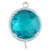 Коннектор "CRYSTALS" бирюзовый круг