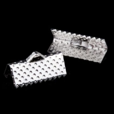 Зажим для ленты 16 мм. сереб. текстурный