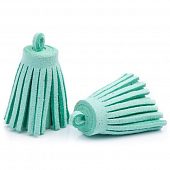 Подвеска - кисть замшевая морская волна, 30х12 мм.