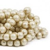 Бусина стеклянная "Метеорит" морской песок - шар, 8 мм.