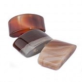 Агат коричневый - бусина с 2-мя отверстиями