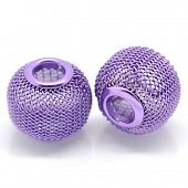 Бусина PNDR "Сеточка" 18х15 мм. фиолетовая