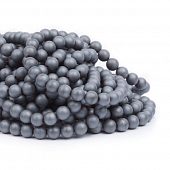 Гематит немагнитный матовый серый - бусина шар, 6 мм.