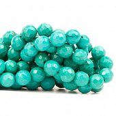 Бирюза граненая - бусина шар, 8 мм.