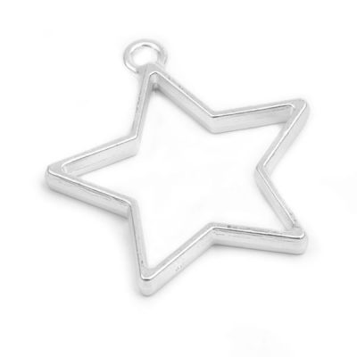 Кулон-контур "Звезда" матовое серебро