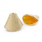 Конус для плоской бусины "Сеть" золот.