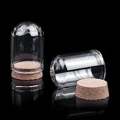 Колба с пробкой 33х22 мм, с круглым дном.