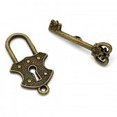 Замок Тогл "Ключ с замком" бронз.