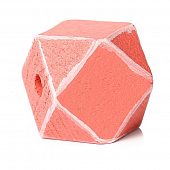 Бусина деревянная "Многогранник" розовая (светлые грани)
