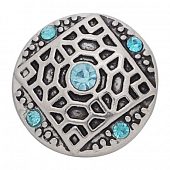 Кнопка Chunk "Мандала" голубая сереб.